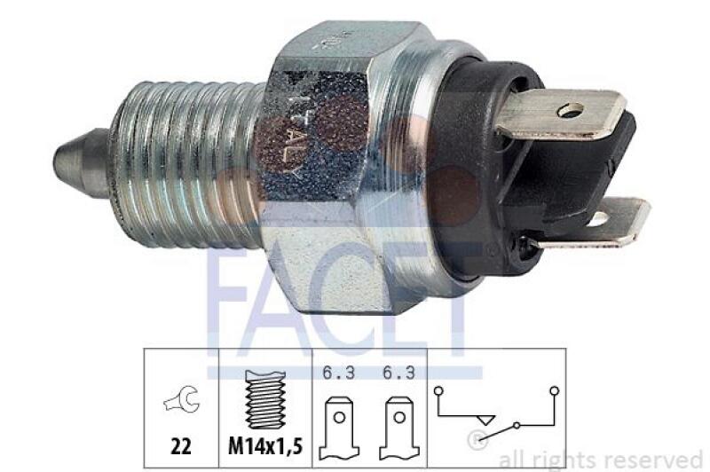FACET Switch, reverse light Made in Italy - OE Equivalent