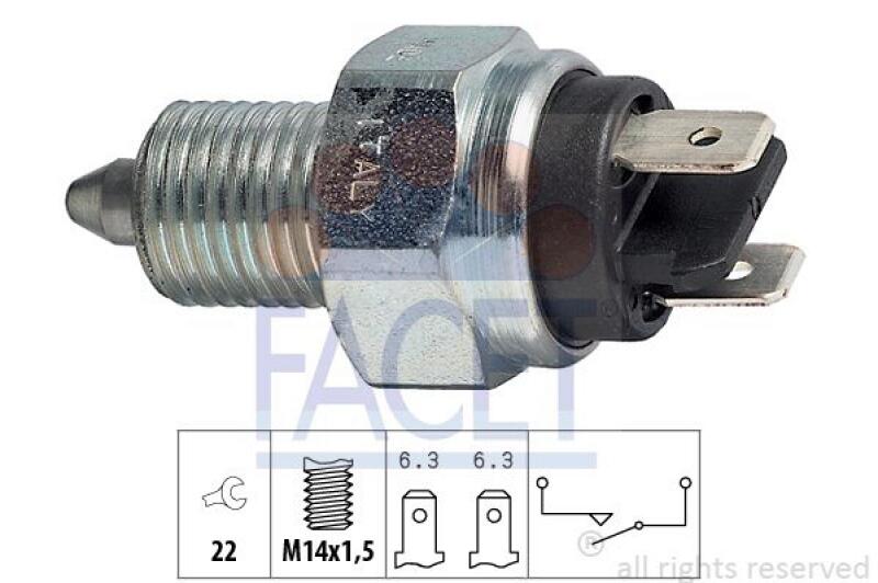 FACET Schalter, Rückfahrleuchte Made in Italy - OE Equivalent