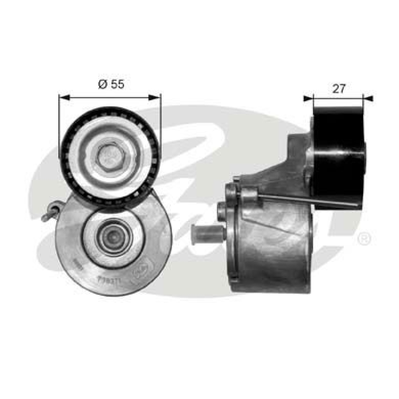 GATES Tensioner Pulley, V-ribbed belt DriveAlign®