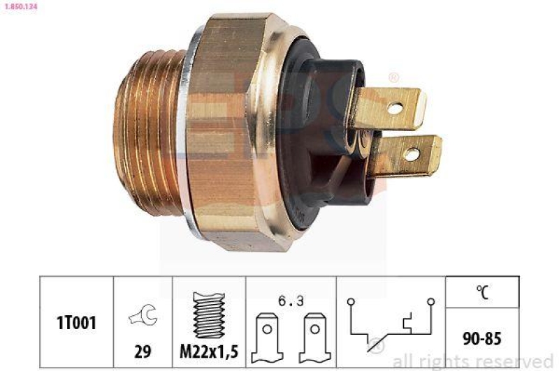 EPS Temperaturschalter, Kühlerlüfter Made in Italy - OE Equivalent