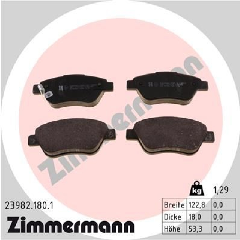 ZIMMERMANN Brake Pad Set, disc brake