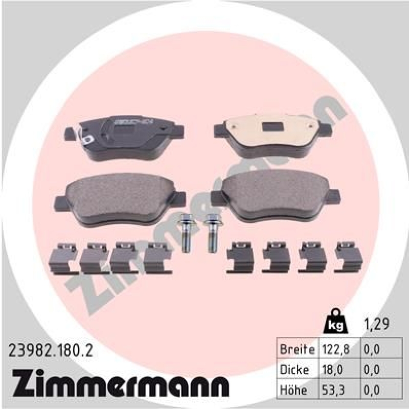 ZIMMERMANN Bremsbelagsatz, Scheibenbremse