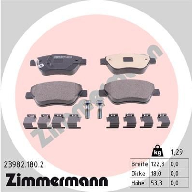 ZIMMERMANN Brake Pad Set, disc brake