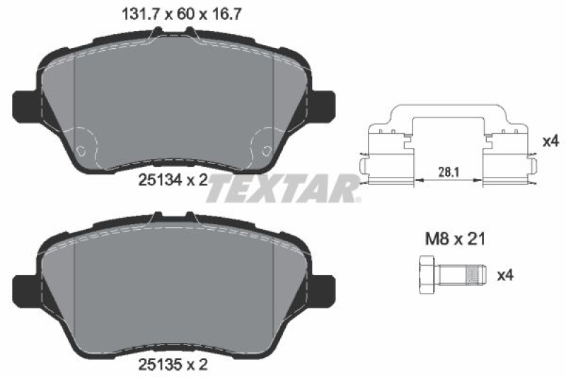 TEXTAR Brake Pad Set, disc brake Q+