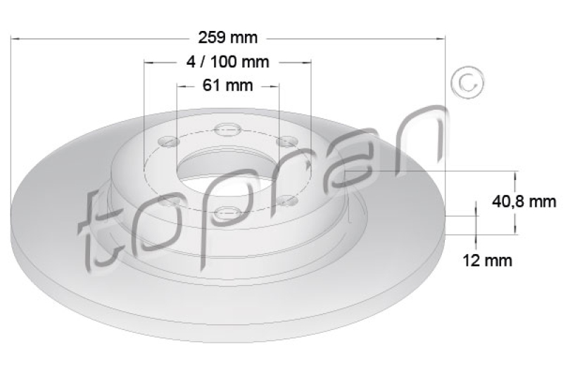 2x TOPRAN Bremsscheibe COATED