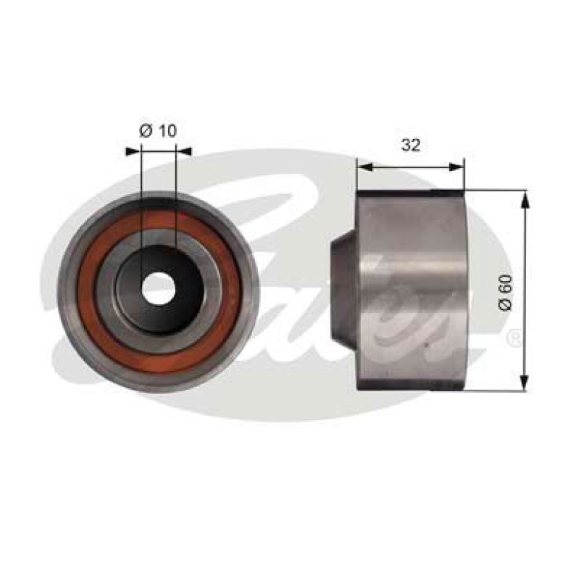 GATES Deflection/Guide Pulley, timing belt PowerGrip®