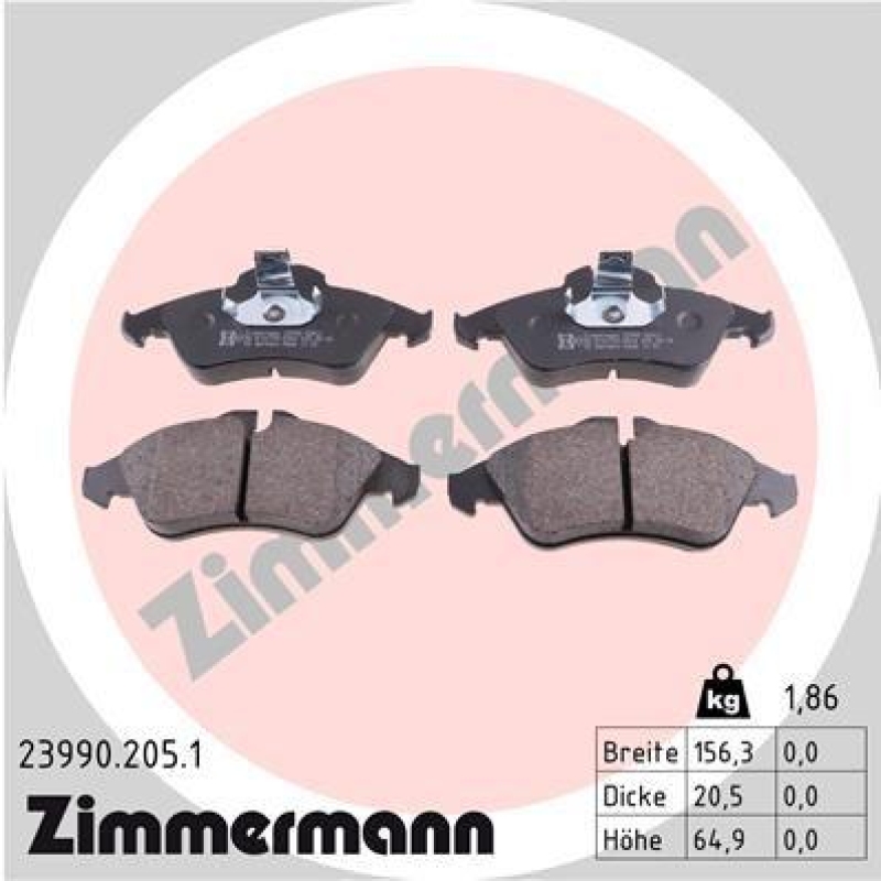 ZIMMERMANN Brake Pad Set, disc brake