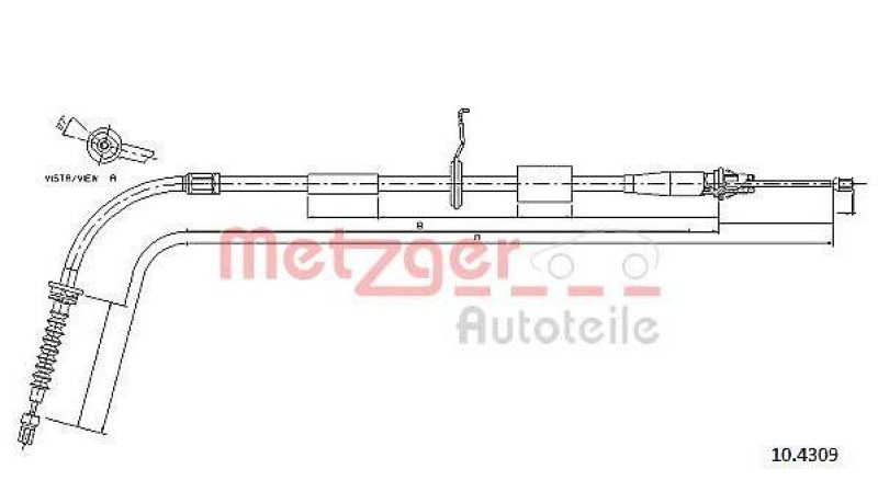 METZGER Cable, parking brake COFLE