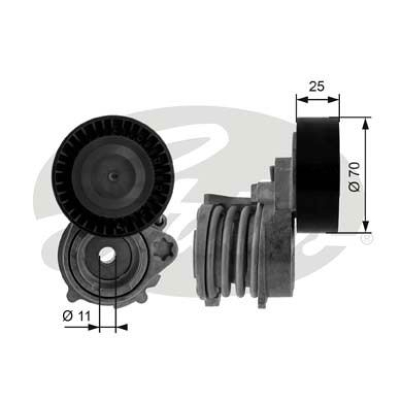 GATES Tensioner Pulley, V-ribbed belt DriveAlign®