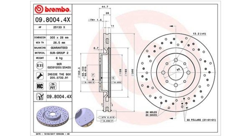 2x MAGNETI MARELLI Bremsscheibe