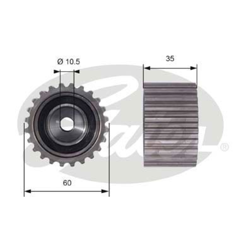 GATES Deflection/Guide Pulley, timing belt PowerGrip®