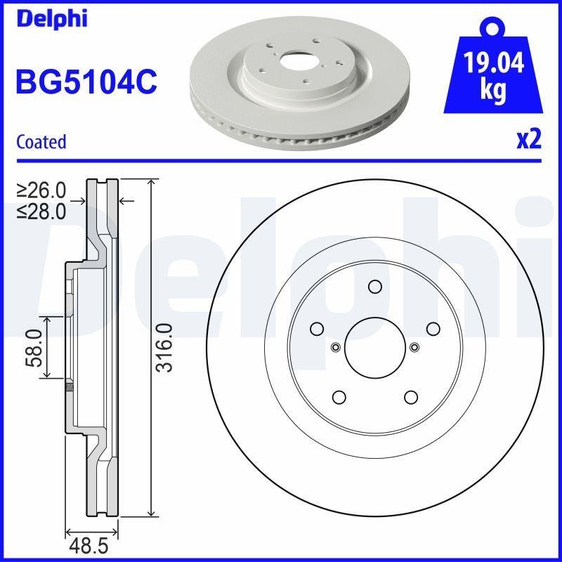 2x DELPHI Bremsscheibe