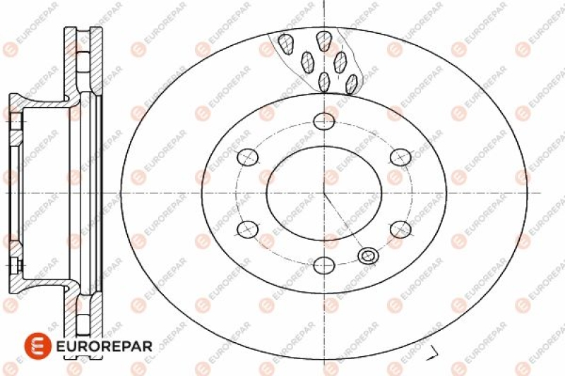 2x EUROREPAR Brake Disc