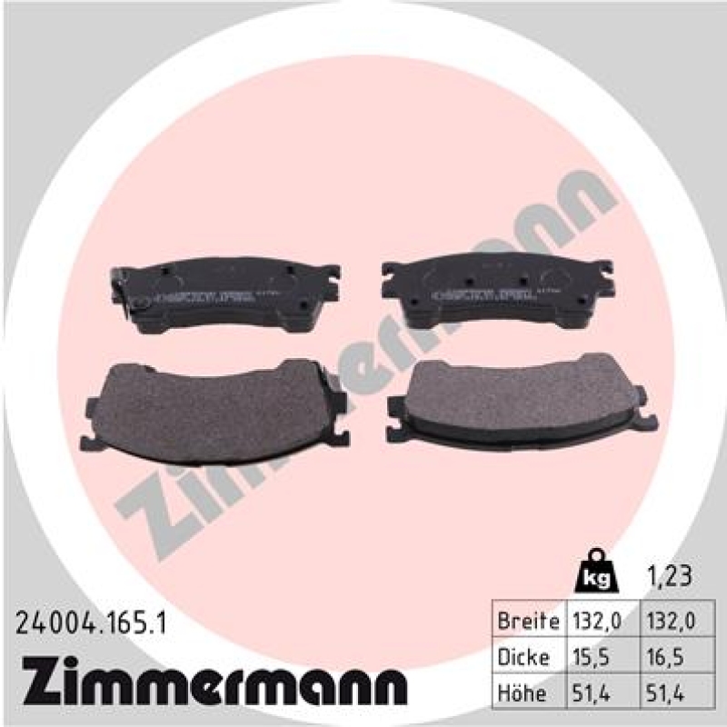 ZIMMERMANN Brake Pad Set, disc brake