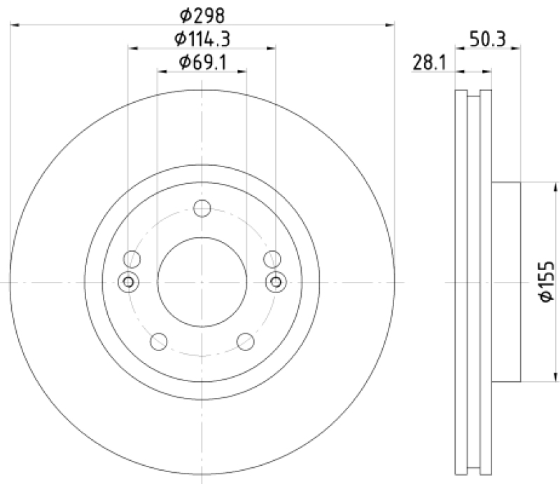 2x HELLA Brake Disc PRO