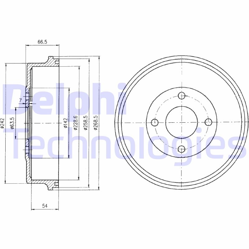 2x DELPHI Bremstrommel