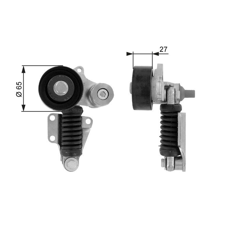 GATES Tensioner Pulley, V-ribbed belt DriveAlign®