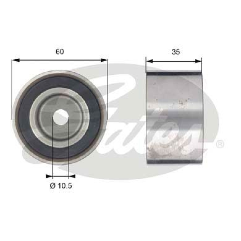 GATES Deflection/Guide Pulley, timing belt PowerGrip®