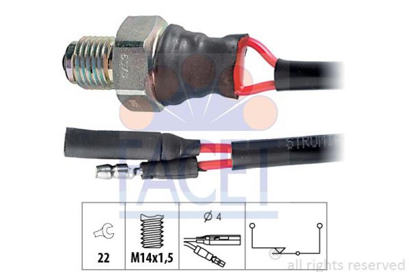 FACET Switch, reverse light Made in Italy - OE Equivalent