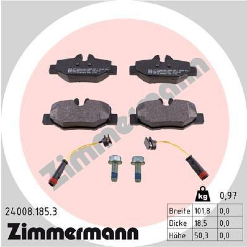 ZIMMERMANN Bremsbelagsatz, Scheibenbremse 24008.185.3