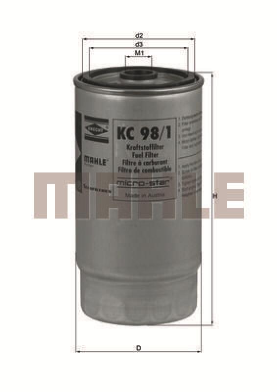 MAHLE Kraftstofffilter KC 98/1
