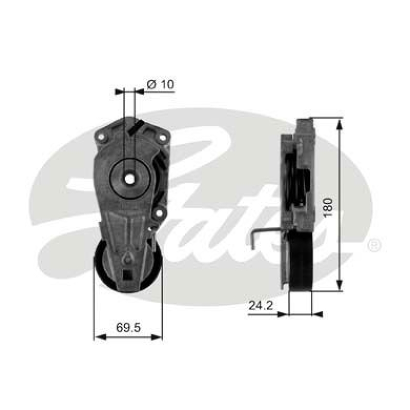 GATES Belt Tensioner, V-ribbed belt DriveAlign®