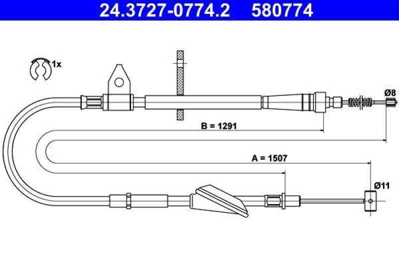 ATE Seilzug, Feststellbremse 24.3727-0774.2