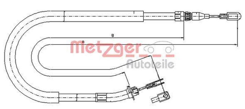 METZGER Seilzug, Feststellbremse GREENPARTS 109873