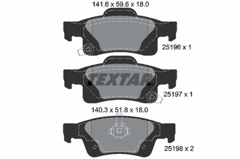 TEXTAR Bremsbelagsatz, Scheibenbremse Q+