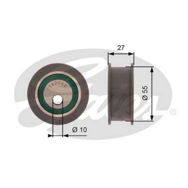 GATES Tensioner Pulley, timing belt PowerGrip®