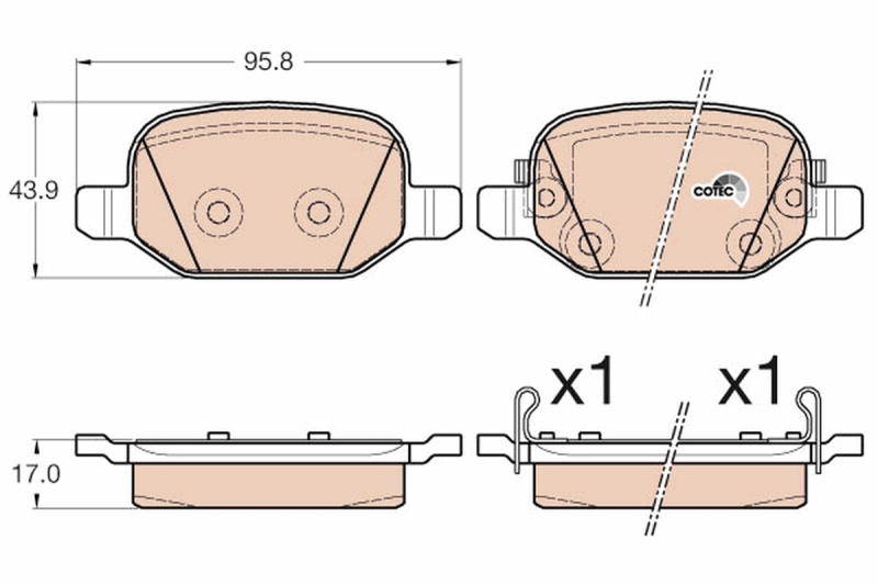 TRW Brake Pad Set, disc brake COTEC