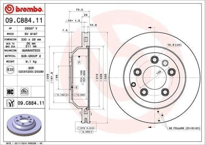 Brembo Bremsscheiben + Bremsbeläge Vorne Hinten passend für VW Touareg Porsche