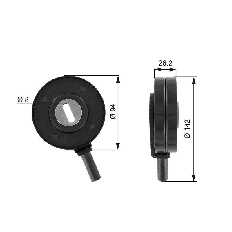 GATES Tensioner Pulley, V-ribbed belt DriveAlign®