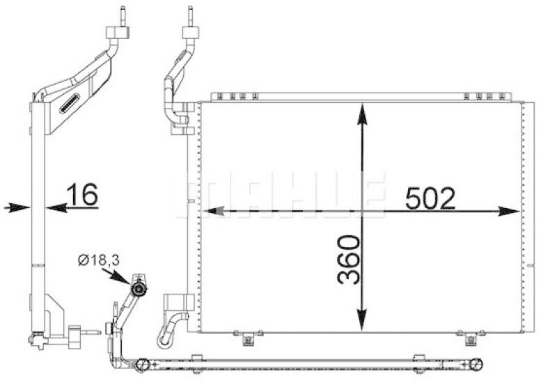 MAHLE Condenser, air conditioning BEHR