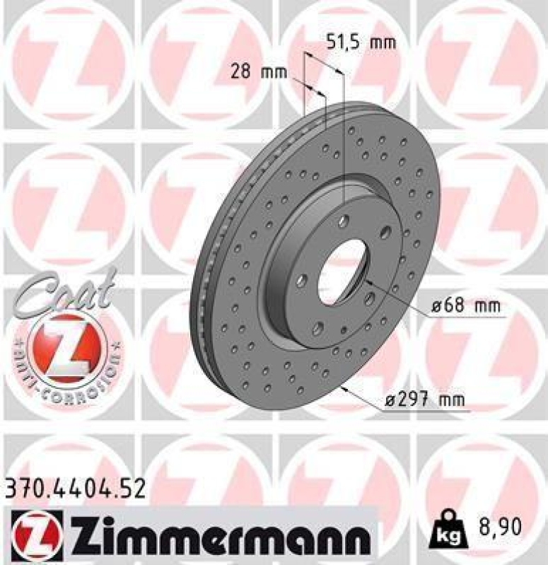 2x ZIMMERMANN Bremsscheibe SPORT COAT Z