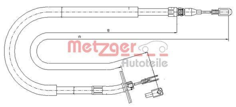 METZGER Seilzug, Feststellbremse GREENPARTS 109876