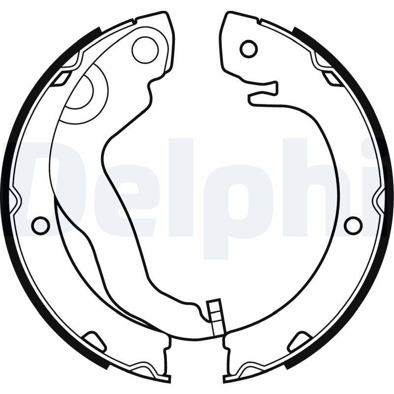 DELPHI Brake Shoe Set, parking brake