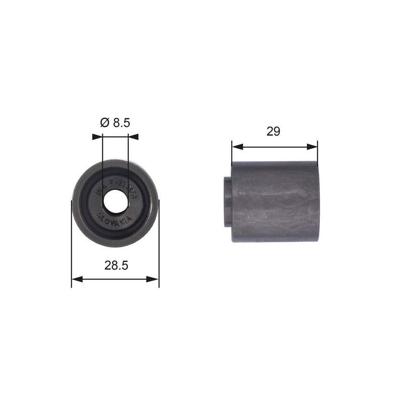 GATES Deflection/Guide Pulley, timing belt PowerGrip®