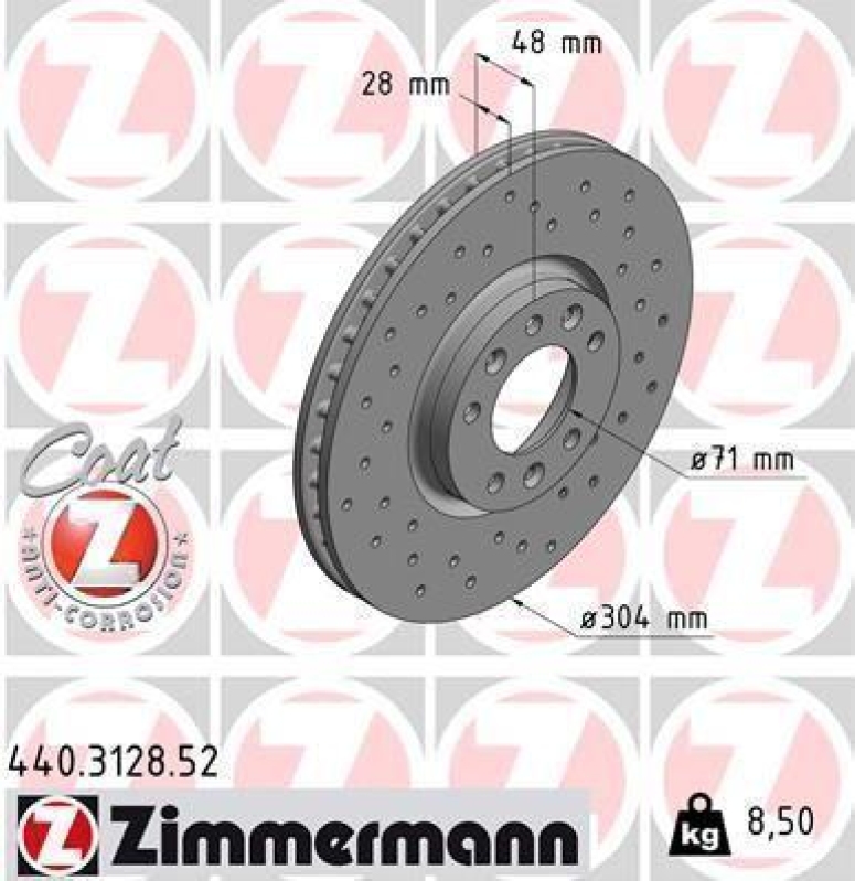 2x ZIMMERMANN Brake Disc SPORT BRAKE DISC COAT Z