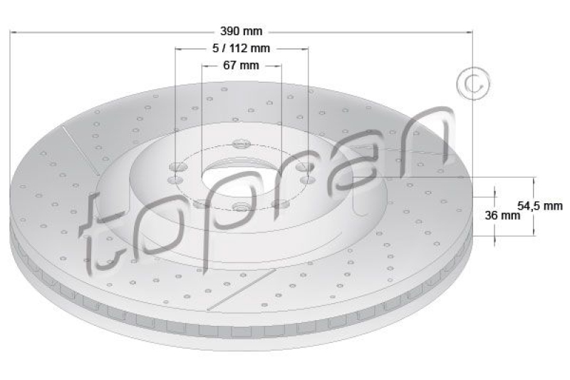 2x TOPRAN Bremsscheibe COATED