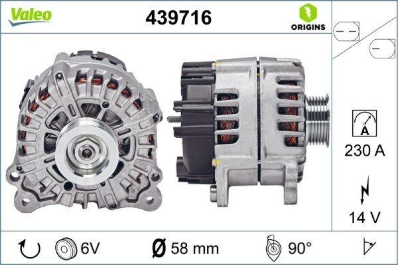 VALEO Generator VALEO ORIGINS NEW OE TECHNOLOGIE