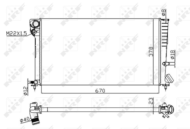 NRF Radiator, engine cooling Economy Class