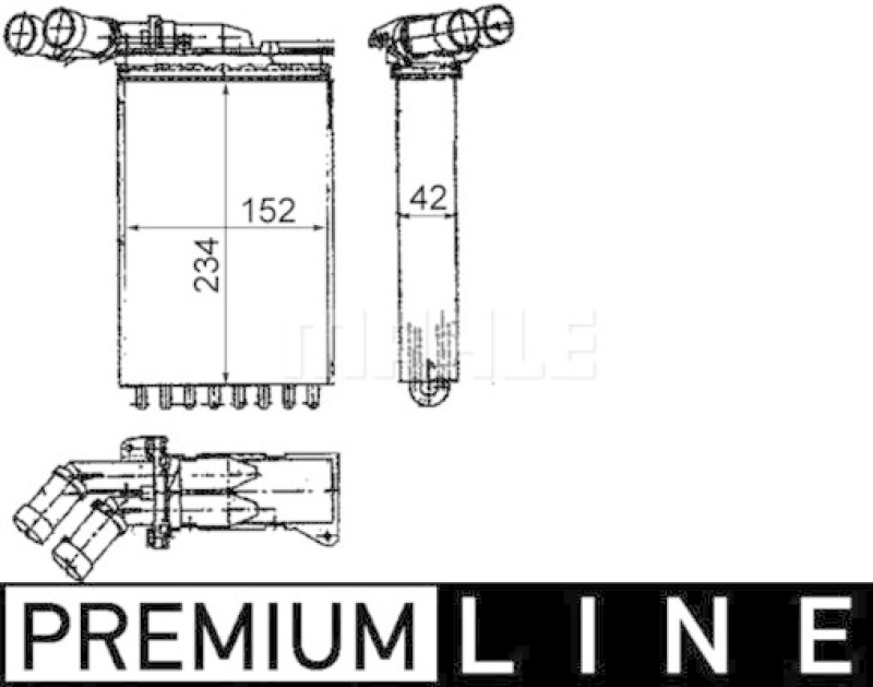MAHLE Heat Exchanger, interior heating BEHR *** PREMIUM LINE ***