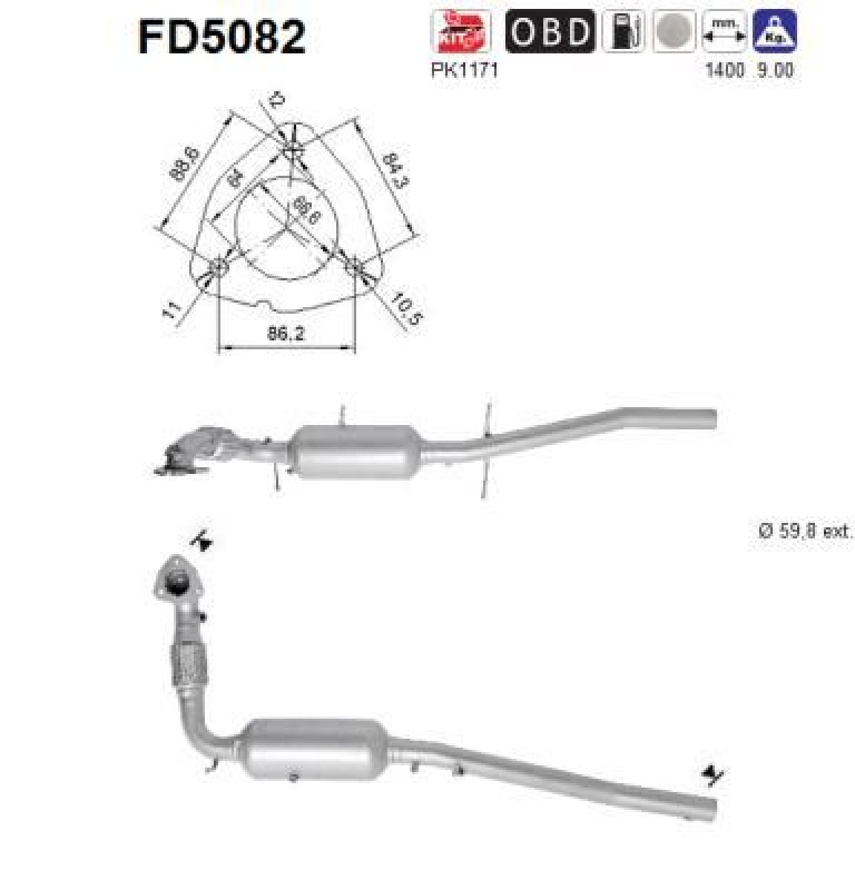 AS Soot/Particulate Filter, exhaust system