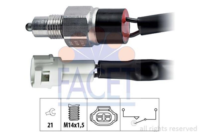 FACET Switch, reverse light Made in Italy - OE Equivalent