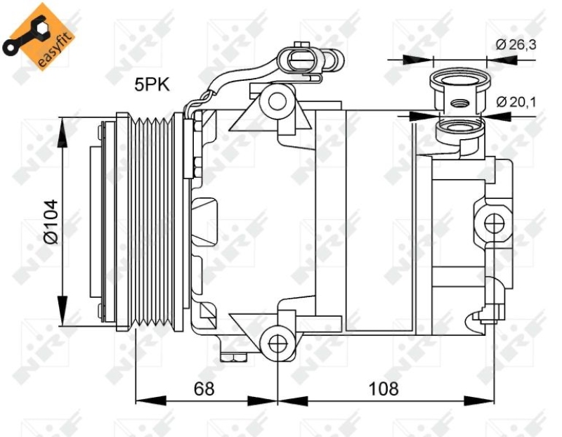 NRF Kompressor, Klimaanlage EASY FIT