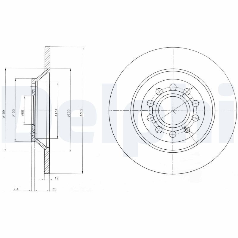 2x DELPHI Bremsscheibe