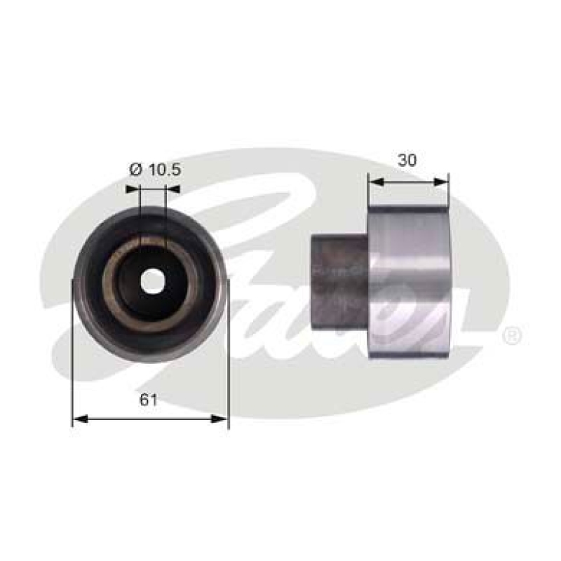 GATES Deflection/Guide Pulley, timing belt PowerGrip®