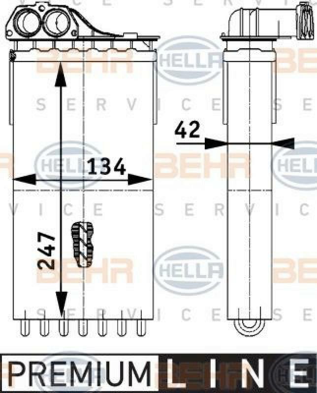 HELLA Heat Exchanger, interior heating BEHR HELLA SERVICE