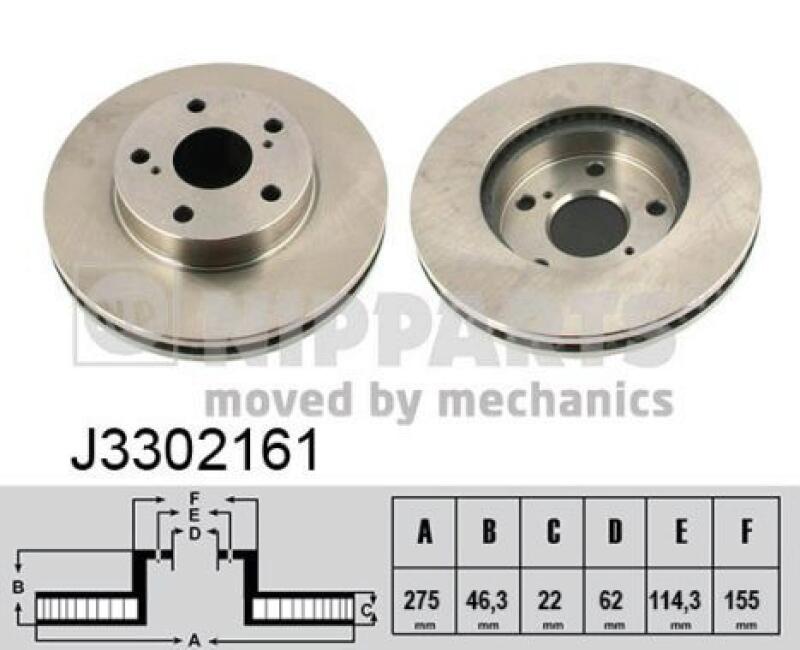 2x NIPPARTS Brake Disc